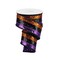 Halloween Glitter Ribbon 2.5"x10yd – Orange Purple Black Wired